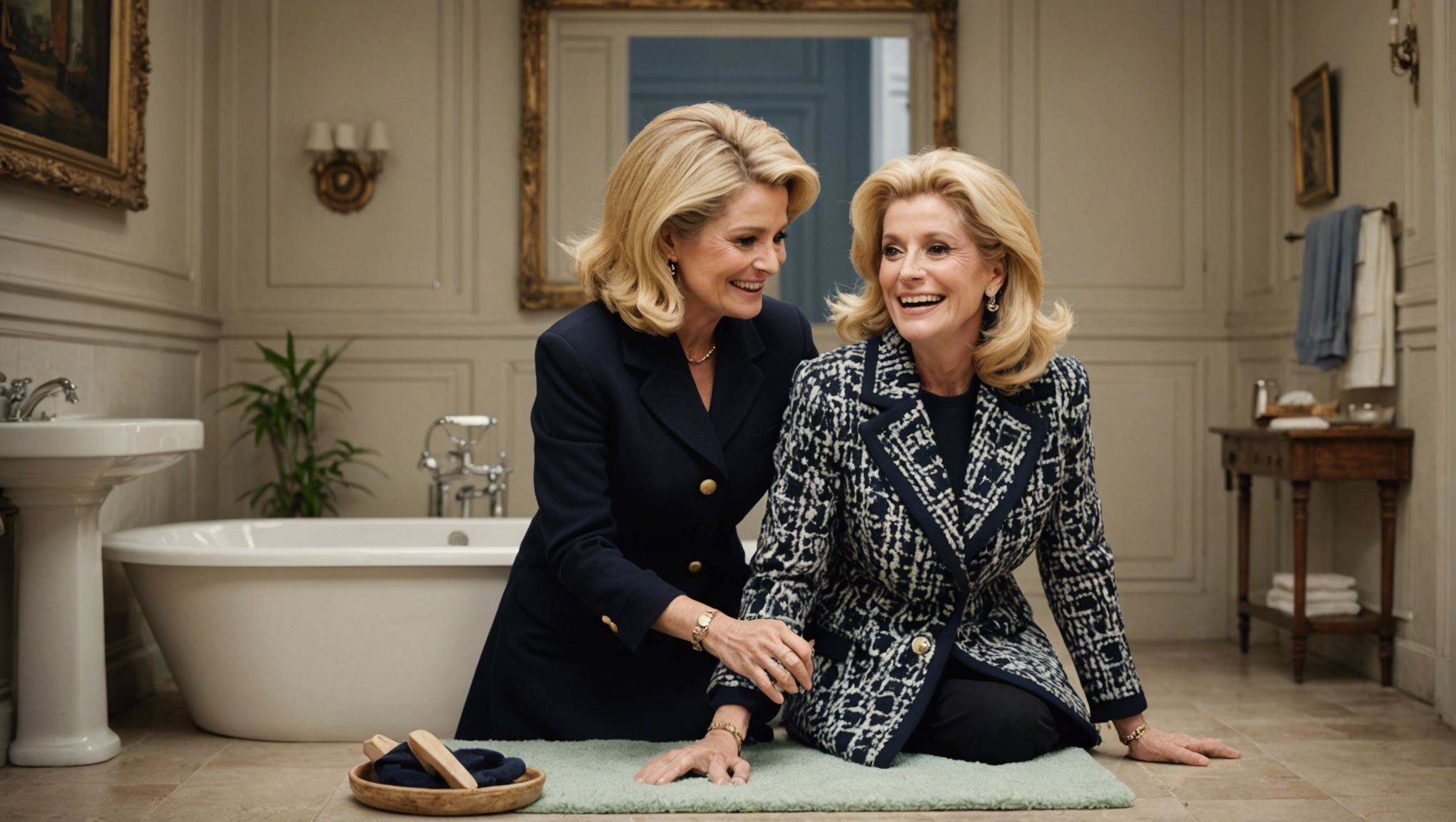 catherine deneuve rit aux éclats en découvrant la 'veste en tapis de bain' de yann barthès sur le plateau de l'émission 'quotidien'. découvrez ce moment hilarant !