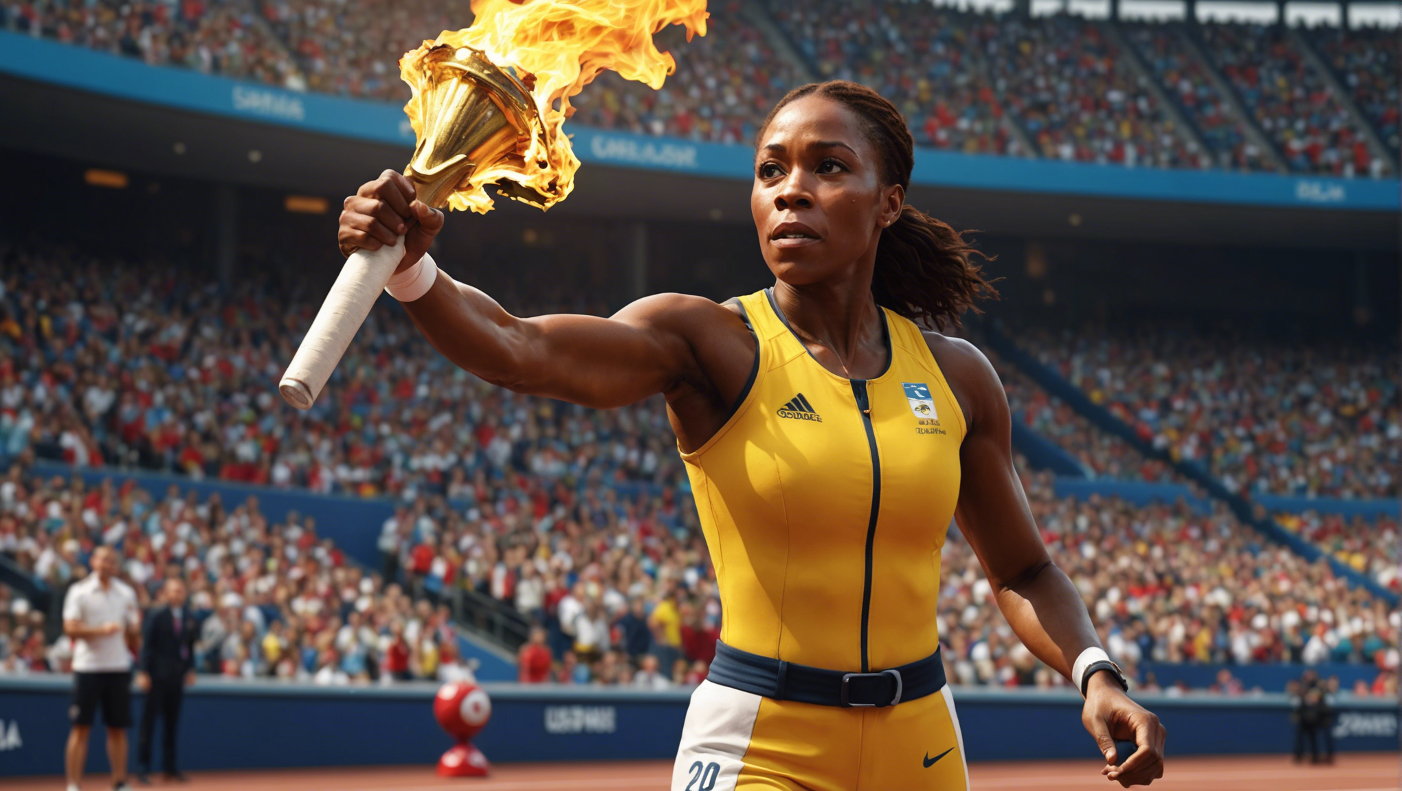 estelle denis appelle à un soutien unanime à la flamme olympique et interpelle les détracteurs du sport.