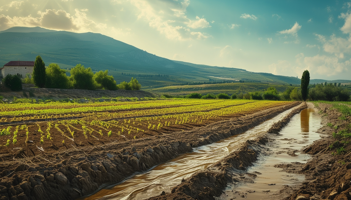 découvrez les enjeux de l'agriculture grecque en thessalie face aux défis climatiques : inondations et sécheresse.