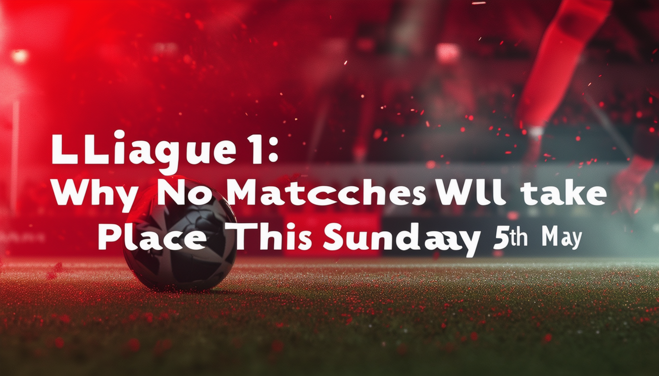 découvrez pourquoi aucun match de ligue 1 n'aura lieu ce dimanche 5 mai. explications sur les raisons de l'annulation des rencontres.