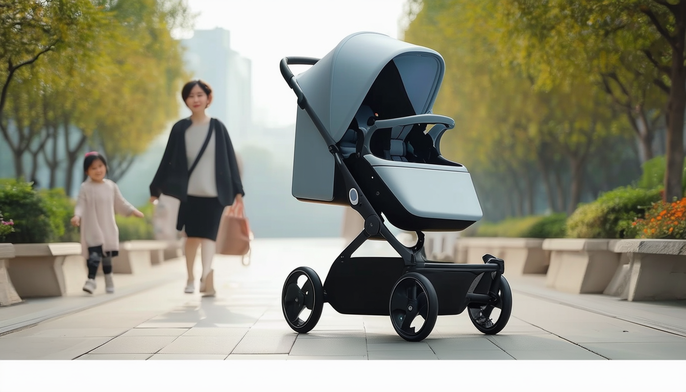 découvrez la poussette innovante de xiaomi équipée de la puce apple u1 pour une expérience de navigation améliorée et une connectivité étendue.