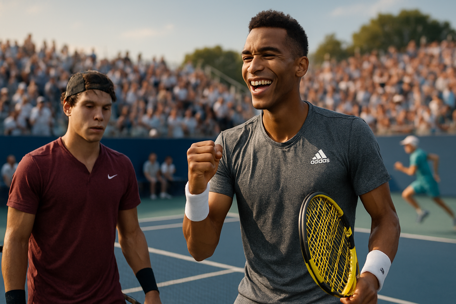 découvrez la victoire impressionnante de félix auger-aliassime face à ben shelton aux finales atp et son admiration pour la rapidité d'hubert hurkacz, avec un désir de gagner ses matchs en deux sets comme jannik sinner.