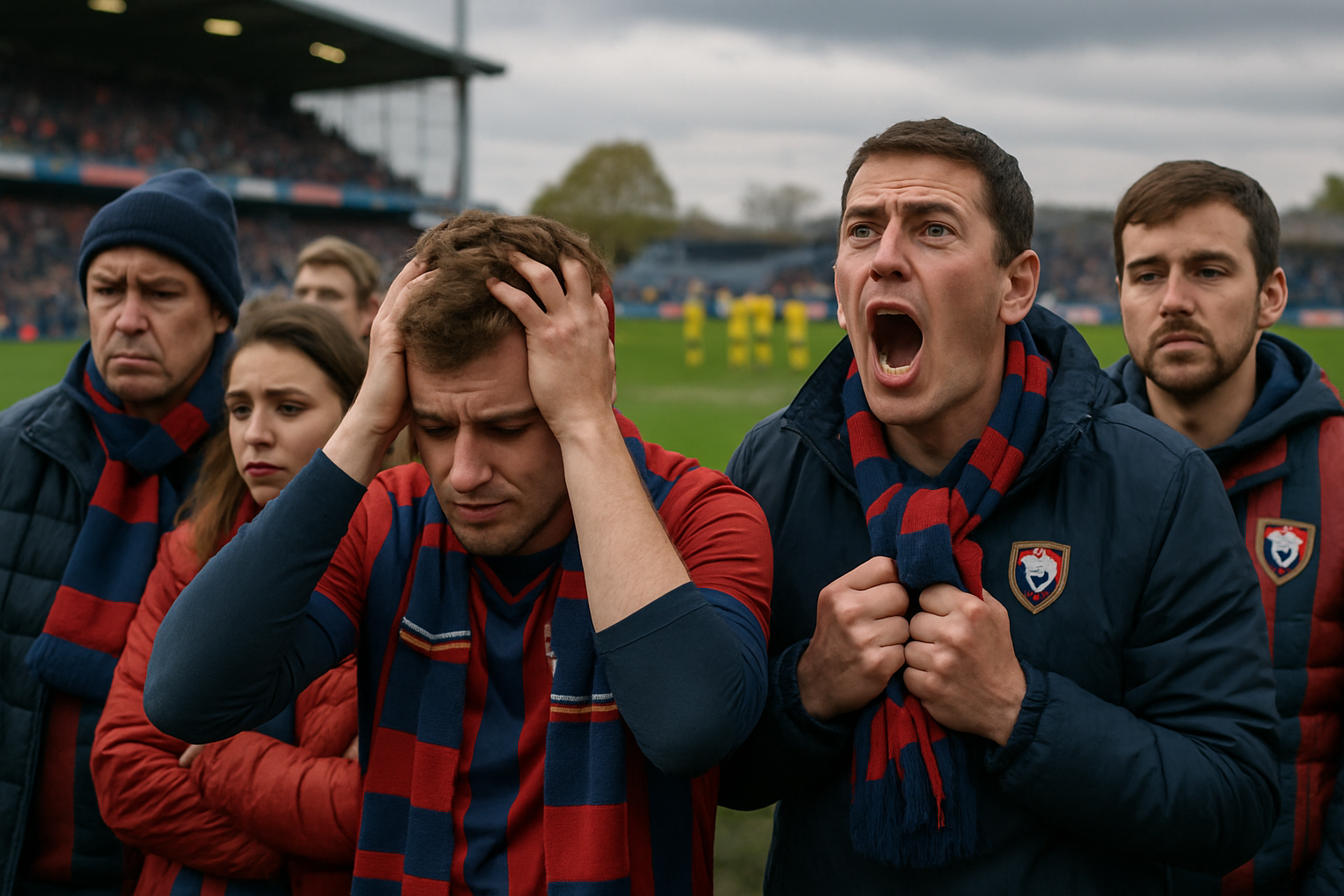 les supporters du sm caen expriment leur frustration après l'élimination inattendue de leur équipe au 7e tour de la coupe de france face à bayeux.