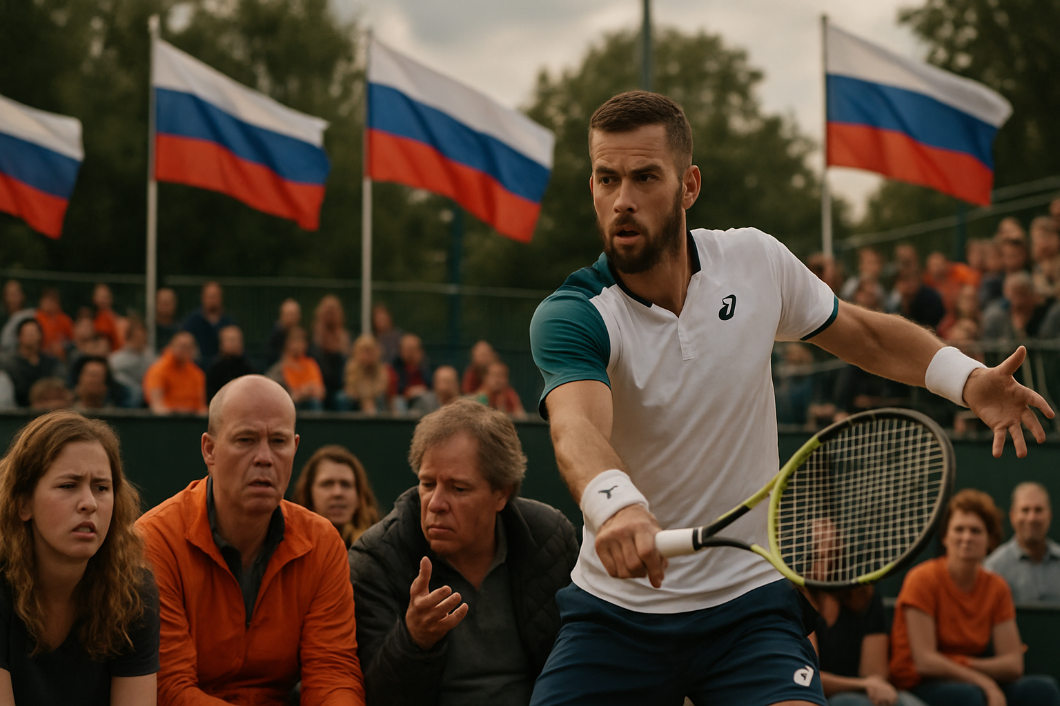 la participation de tallon griekspoor à une exhibition en russie suscite des tensions aux pays-bas, entre débats sportifs et enjeux politiques.