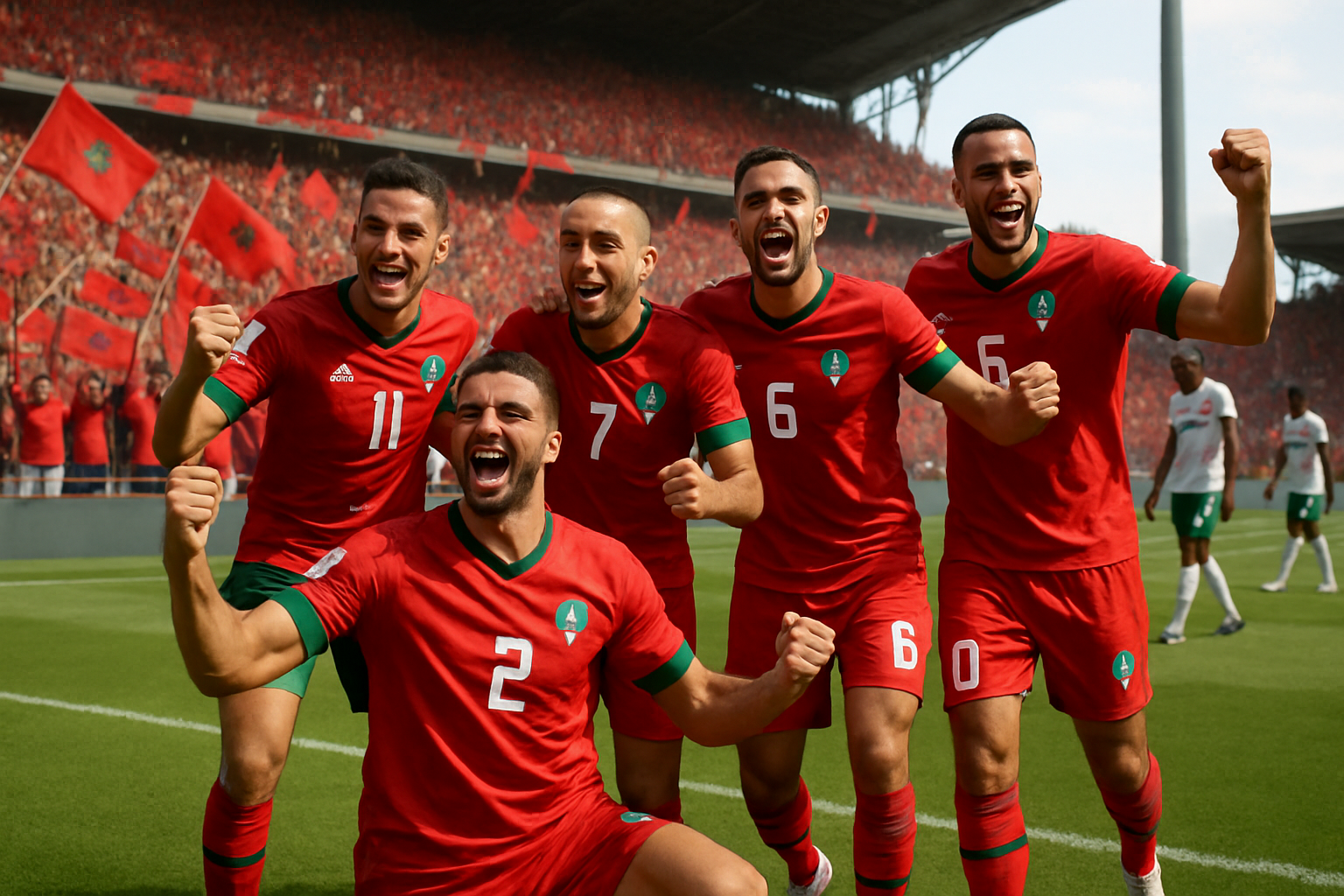 le maroc bat un record mondial en remportant une série inédite de victoires consécutives, dominants brillamment le mozambique.