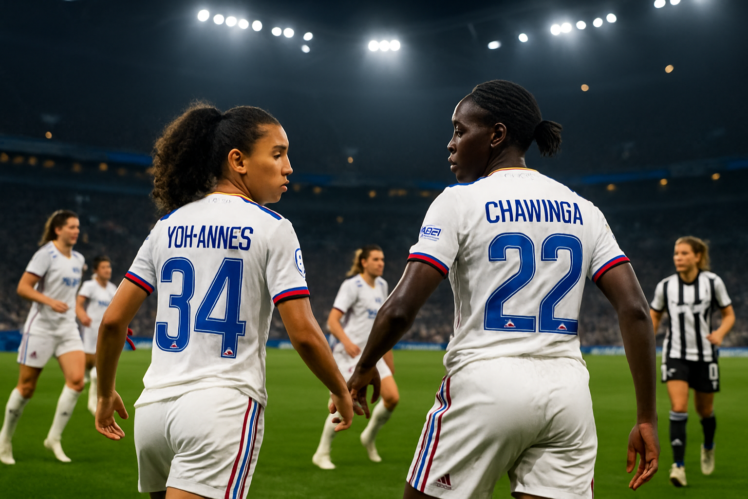 lily yohannes et tabitha chawinga sont titulaires dans le onze de départ de l'ol lyonnais pour affronter la juventus en ligue des champions, promettant un match intense entre deux grandes équipes européennes.