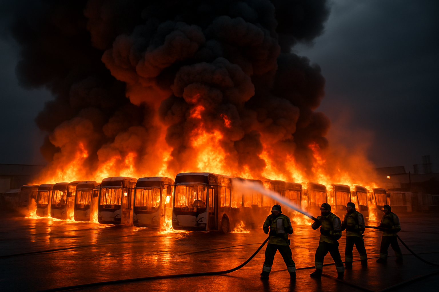un incendie spectaculaire a entièrement détruit douze bus dans un dépôt du maine-et-loire, causant d'importants dégâts matériels et perturbant le service local.