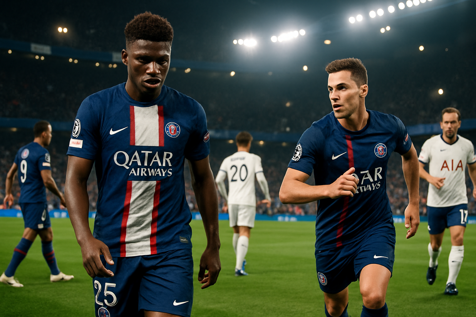 nuno mendes remplacé à la mi-temps lors du match intense psg-tottenham en ligue des champions, retour sur cette décision stratégique et son impact sur le jeu.