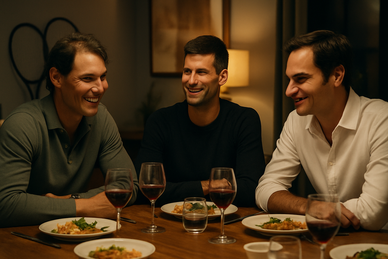 rafael nadal parle de sa rivalité avec djokovic et federer, soulignant qu'ils peuvent partager un dîner en toute amitié malgré leur compétition sur le court.