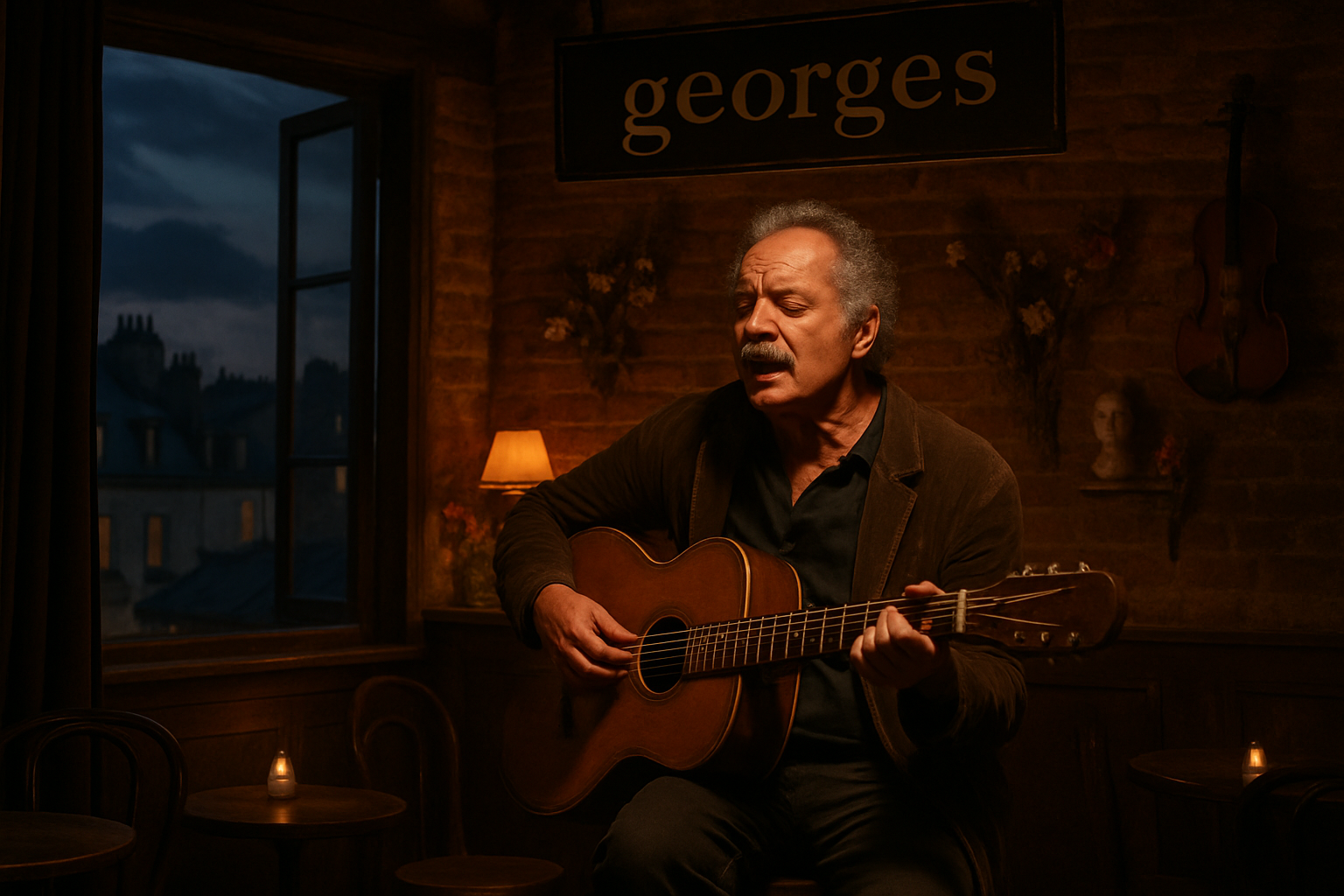 découvrez « brassens, l'amour des mots », un spectacle captivant mis en lumière à georges, célébrant la poésie et l'élégance de la scène parisienne.