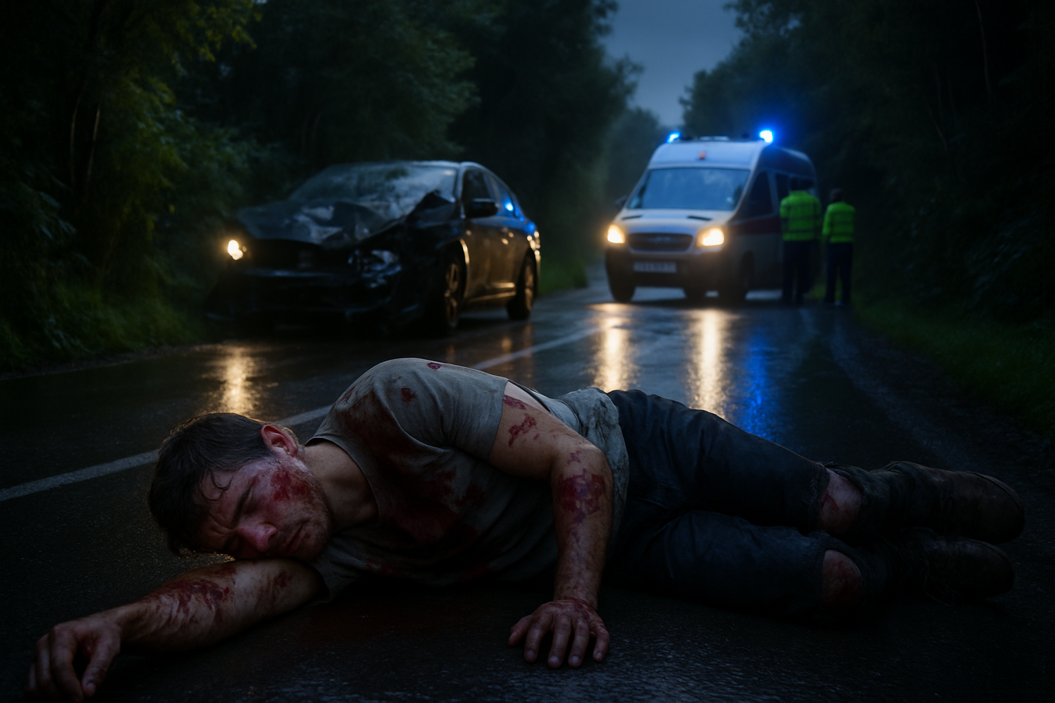 un jeune homme victime d'un grave accident nocturne dans les côtes-d'armor, les secours interviennent rapidement pour son urgence.