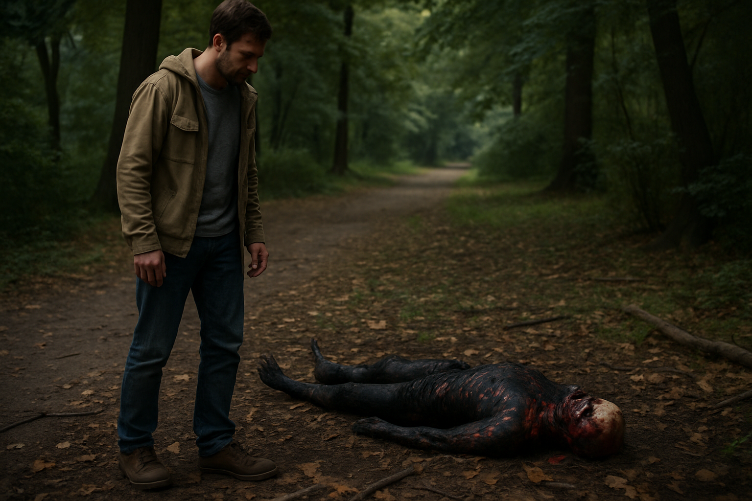 un promeneur fait une macabre découverte dans un parc : un corps calciné présentant des blessures au crâne. enquête en cours.