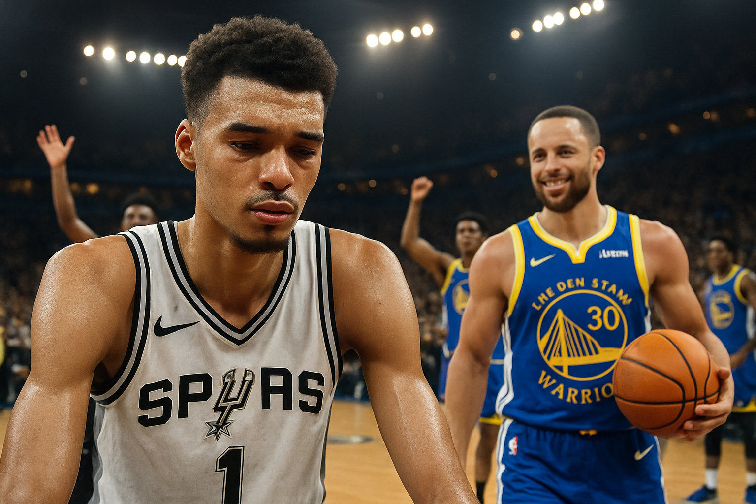 victor wembanyama reconnaît que l'équipe n'a pas su tenir durant tout le match face à la domination des golden state warriors et de stephen curry.