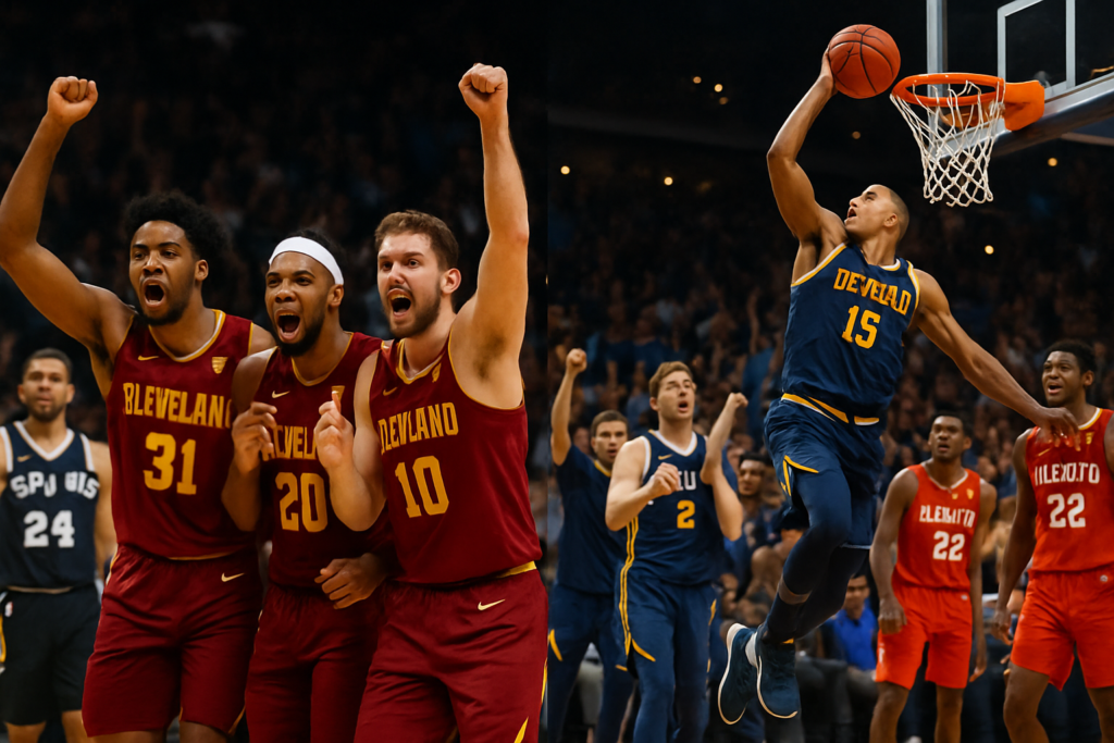 cleveland surprend san antonio avec une victoire renversante, tandis que denver s'impose face à atlanta grâce à un retour spectaculaire. revivez les moments forts de ces rencontres palpitantes.