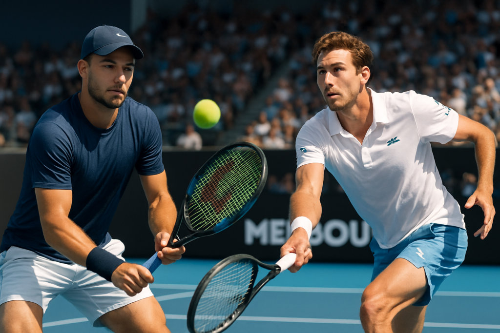découvrez comment les cousins valentin vacherot et arthur rinderknech s'allient en double pour défendre leurs couleurs à l'open d'australie, combinant talents et complicité sur le court.