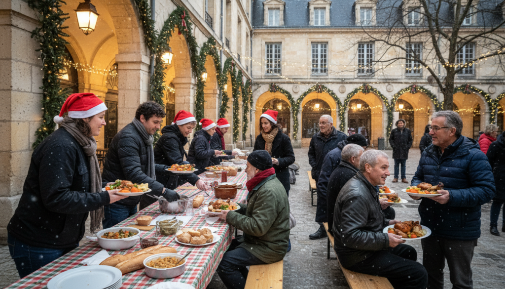 à nantes, offrez un festin de noël solidaire aux personnes en situation de précarité pour partager chaleur et convivialité pendant les fêtes.
