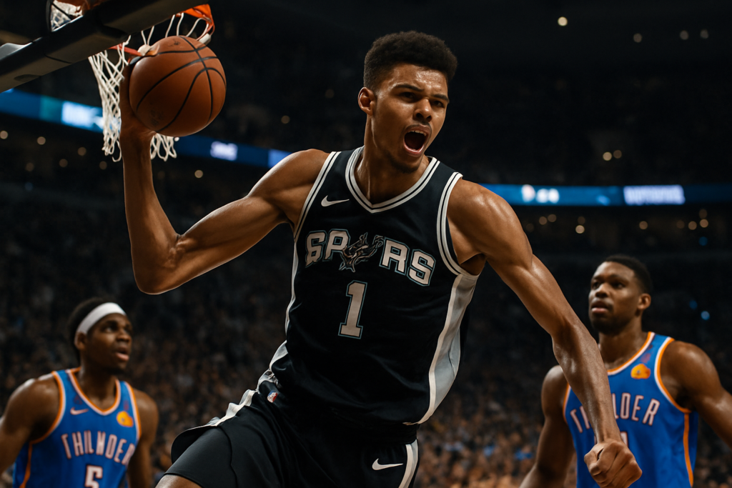 découvrez le retour spectaculaire de victor wembanyama face à l'oklahoma city thunder, marquant son retour triomphal après une blessure. revivez ses moments forts et son impact sur le terrain.