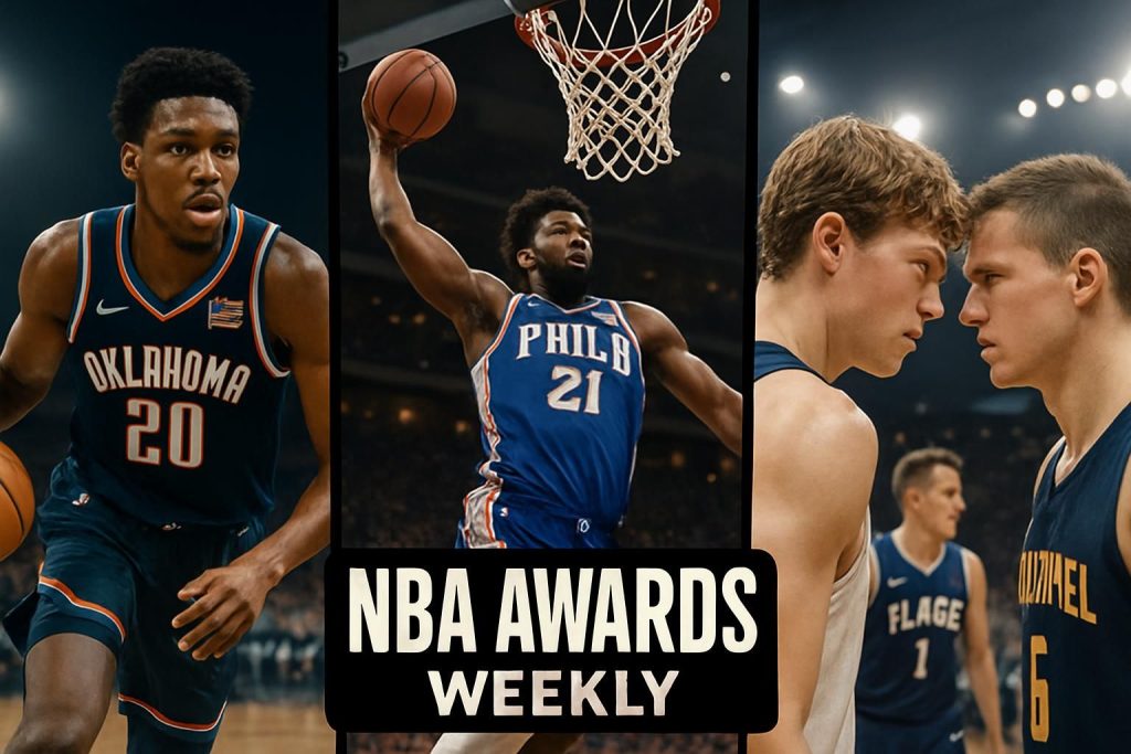 découvrez notre sélection hebdomadaire des nba awards avec alexandre sarr, joel embiid et le face-à-face intense entre flagg et knueppel. analyse, performances et moments forts de la semaine.