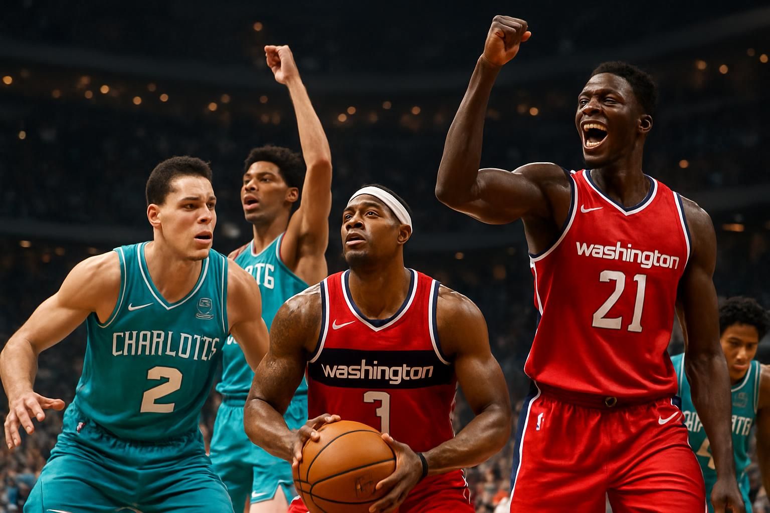 revivez le match intense où charlotte a presque perdu face à washington, tandis que moussa diabaté s'impose brillamment contre alex sarr dans un duel captivant.