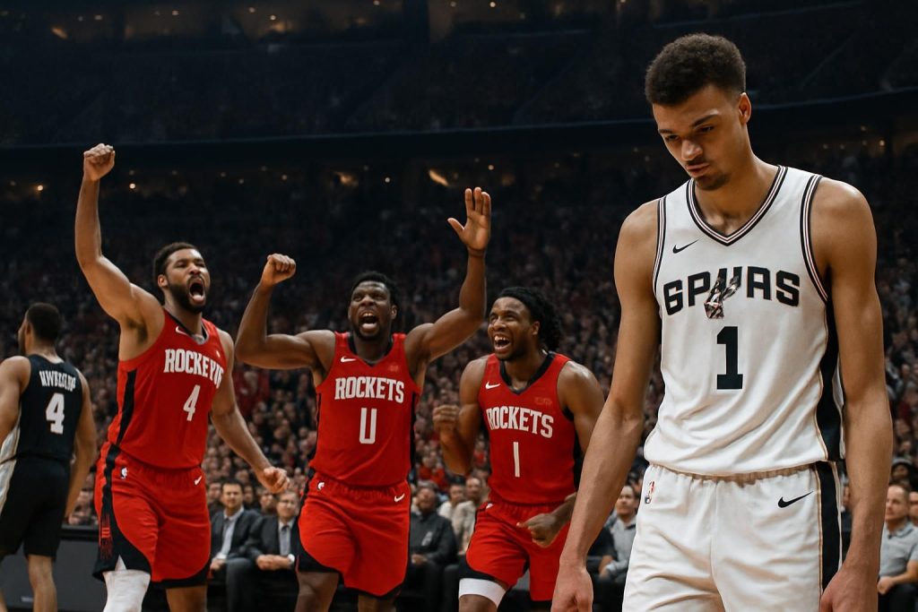 houston s'impose face à san antonio en nba lors d'une soirée difficile pour victor wembanyama, qui a rencontré des défis sur le terrain.