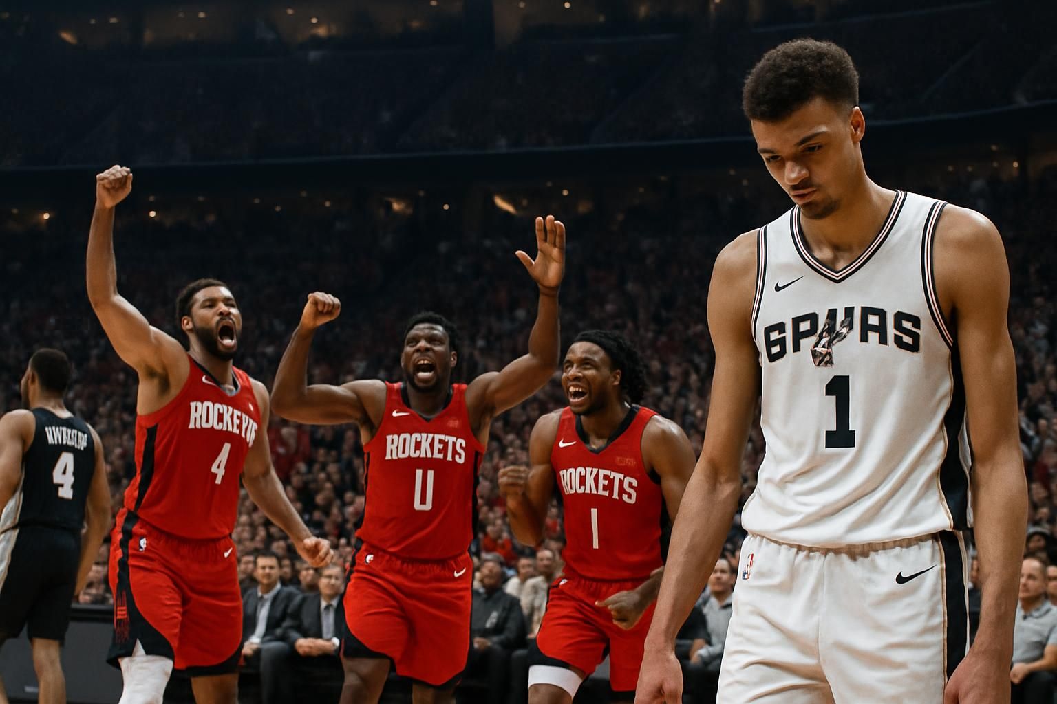 houston s'impose face à san antonio en nba lors d'une soirée difficile pour victor wembanyama, qui a rencontré des défis sur le terrain.