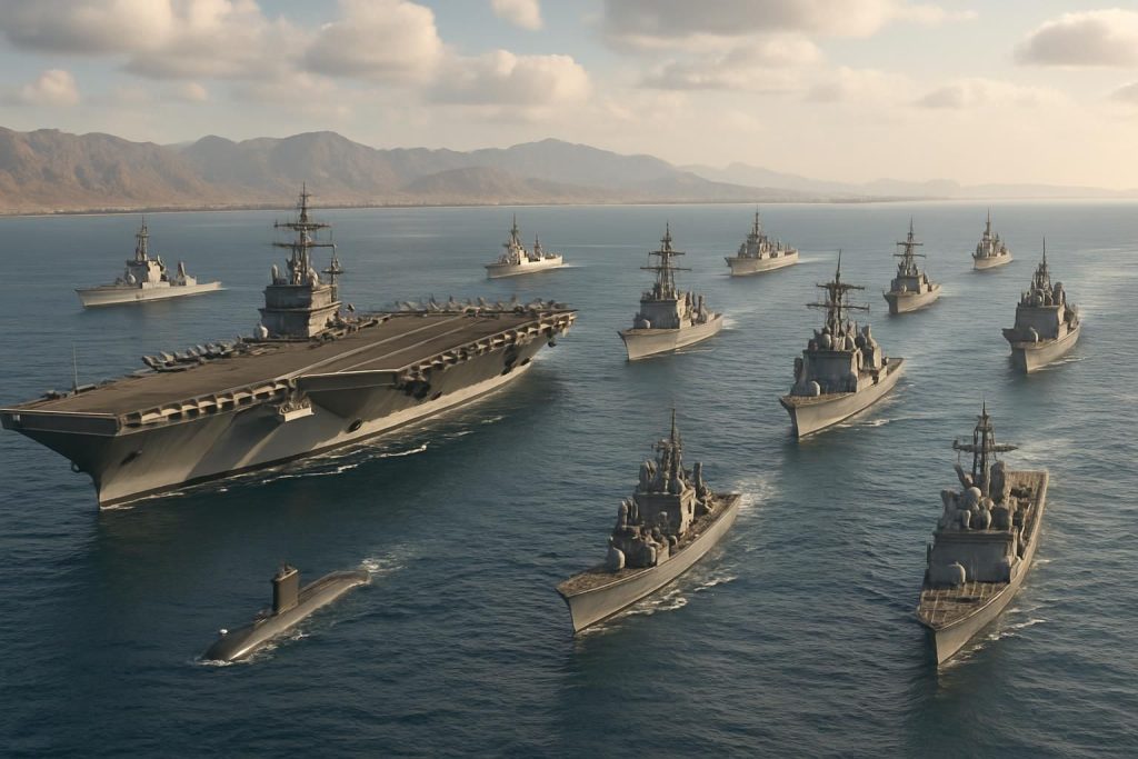 explorez la composition et la puissance impressionnante de la flotte américaine déployée au moyen-orient sous l'administration de donald trump, une présence militaire majeure face à l'iran.