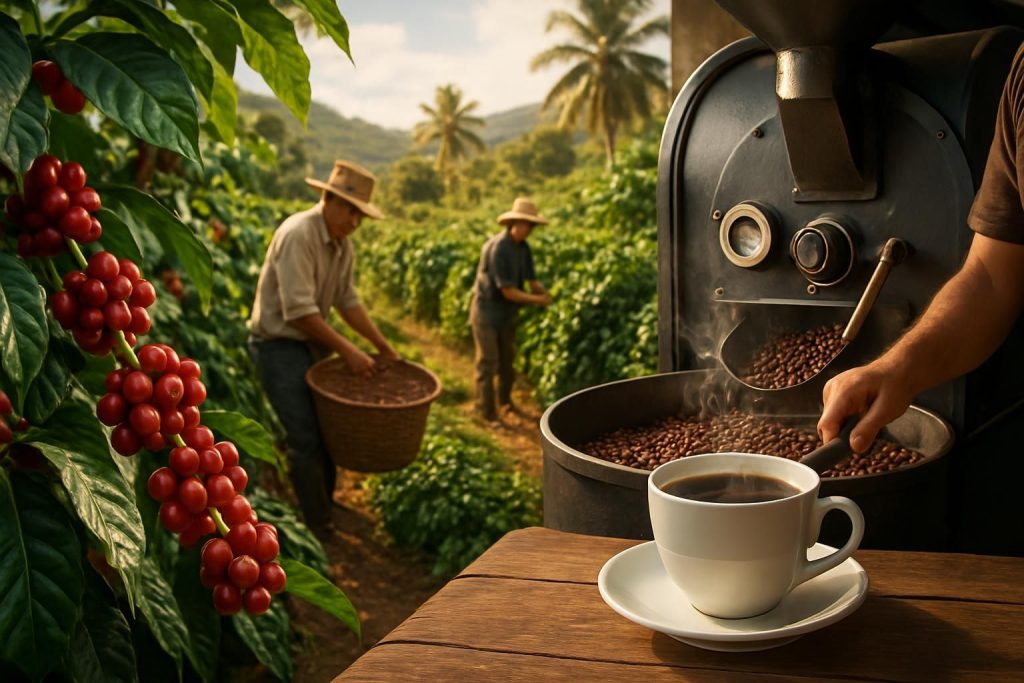 découvrez le parcours captivant d'un grain de café, de sa plantation soigneuse à la dégustation parfaite dans votre tasse.
