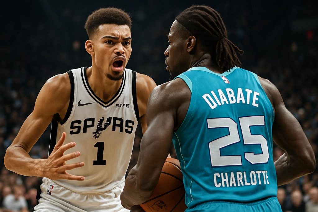 découvrez comment victor wembanyama et les spurs ont été mis à l'épreuve lors du match à charlotte, avec une confrontation intense contre moussa diabaté révélant les défis à surmonter.