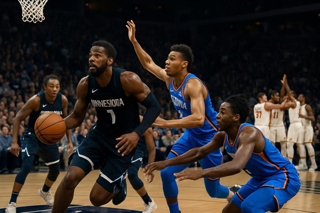 minnesota s'impose face à okc dans un match intense, tandis que denver continue sa série de victoires sans la star jokic, démontrant une grande résilience.