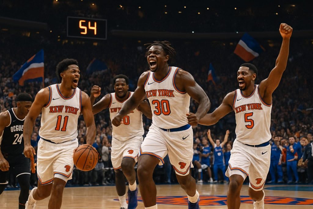 les new york knicks infligent une lourde défaite aux brooklyn nets avec une victoire record de 54 points dans un derby historique et mémorable.