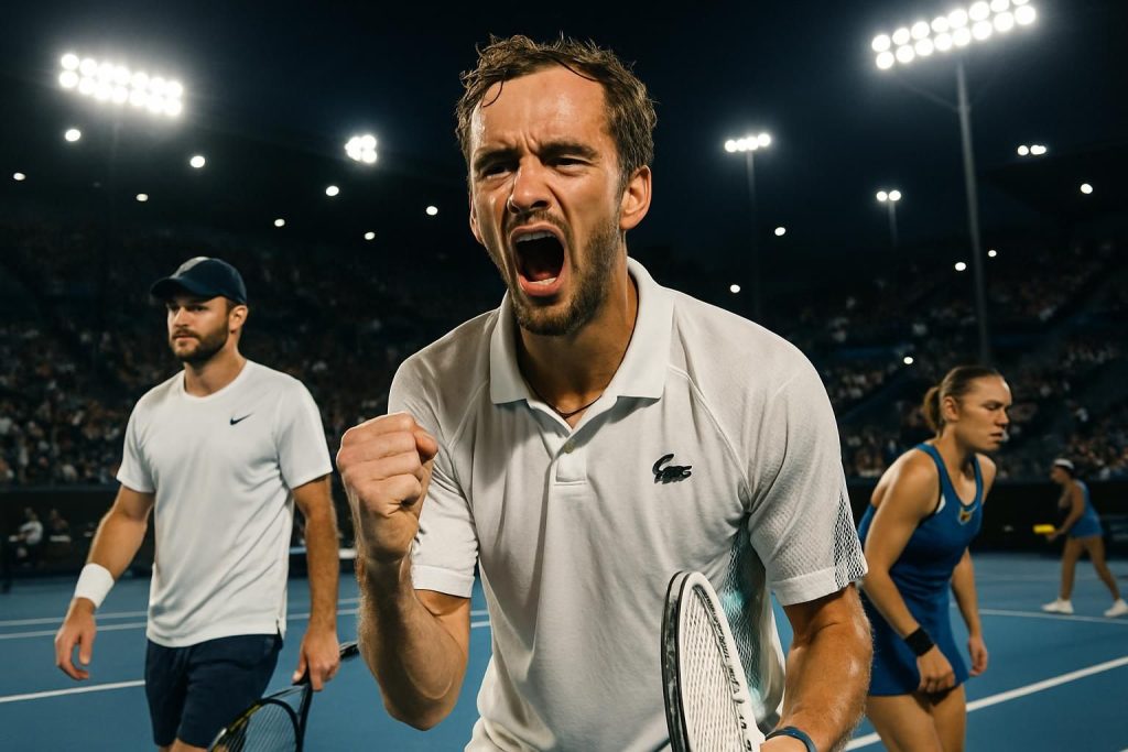 revivez une nuit pleine d'émotions à melbourne avec la victoire acharnée de daniil medvedev en cinq sets, la progression tranquille de tommy paul et l'alerte pour aryna sabalenka face à mboko au prochain tour.