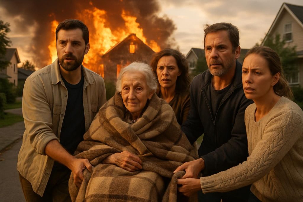 découvrez comment le courage et la solidarité des voisins ont permis de sauver une femme de 92 ans d'un incendie, la portant dans leurs bras jusqu'à la sécurité.