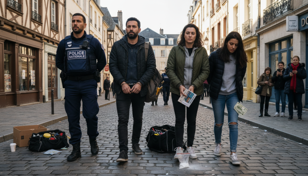 quatre personnes arrêtées à limoges pour des affaires de stupéfiants, de tabac illégal et de travail dissimulé, révélant un important coup de filet des autorités.