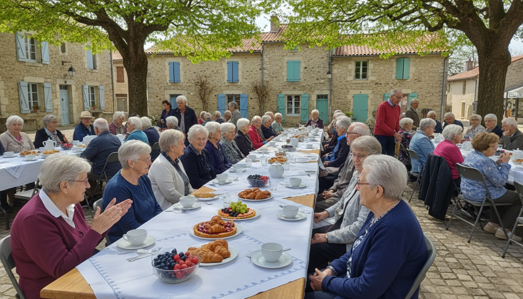 à saint-étienne-de-tulmont, 180 participants se sont réunis pour un goûter convivial des aînés, favorisant le partage et la convivialité entre générations.