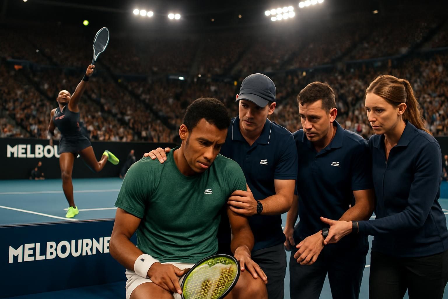 retour sur une soirée riche en émotions à melbourne : félix auger-aliassime contraint d'abandonner, pendant que coco gauff et amanda anisimova émerveillent par leurs performances exceptionnelles.