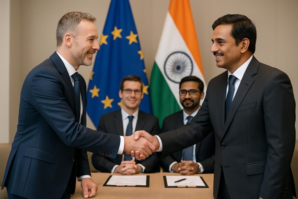 découvrez les négociations en cours entre l'ue et l'inde pour un nouvel accord commercial majeur, qui pourrait suivre celui récemment conclu avec le mercosur, renforçant les échanges économiques internationaux.