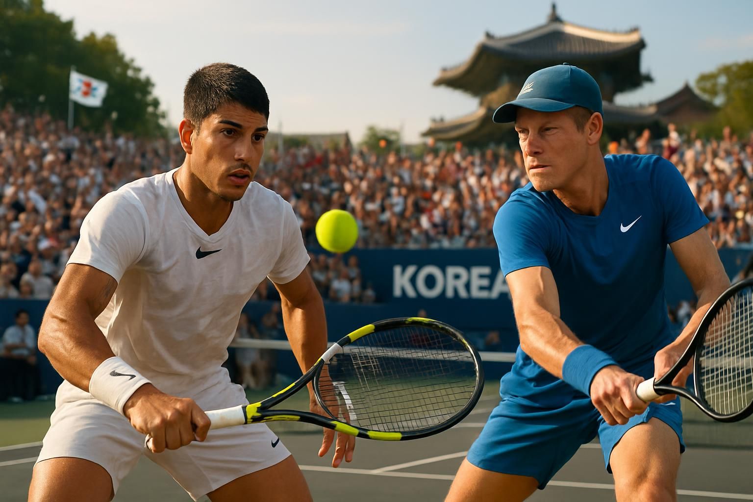 ne manquez pas le duel exceptionnel entre alcaraz et sinner en corée du sud ce samedi, un match d'exhibition lucratif avant l'open d'australie.