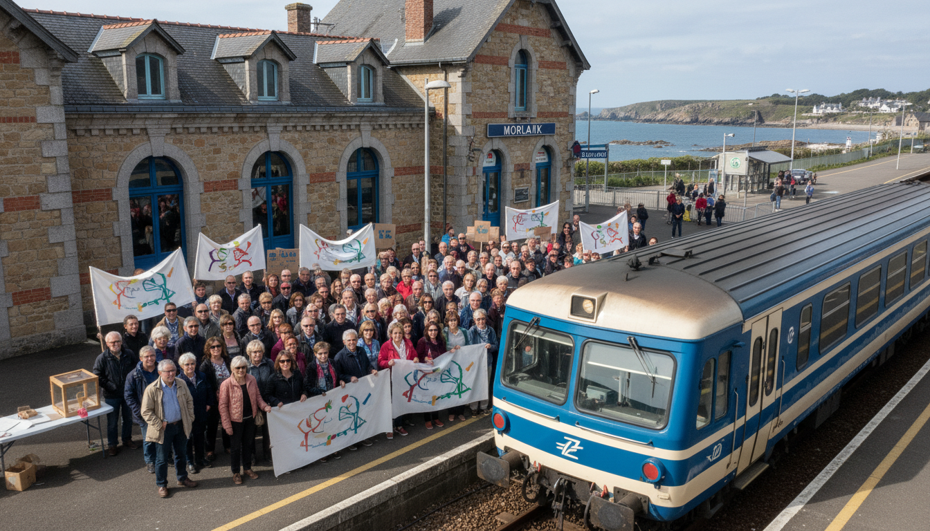 à morlaix, 230 citoyens se mobilisent pour préserver la ligne ferroviaire morlaix-roscoff. un engagement collectif pour sauver un patrimoine vital, mais qui assumera les coûts ?