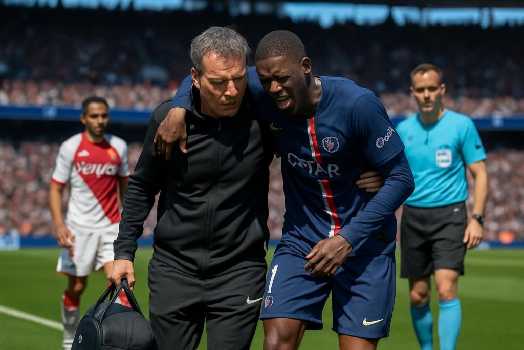 retour sur le match as monaco - psg : coup dur pour paris avec la sortie prématurée d'ousmane dembélé lors de la ligue des champions.