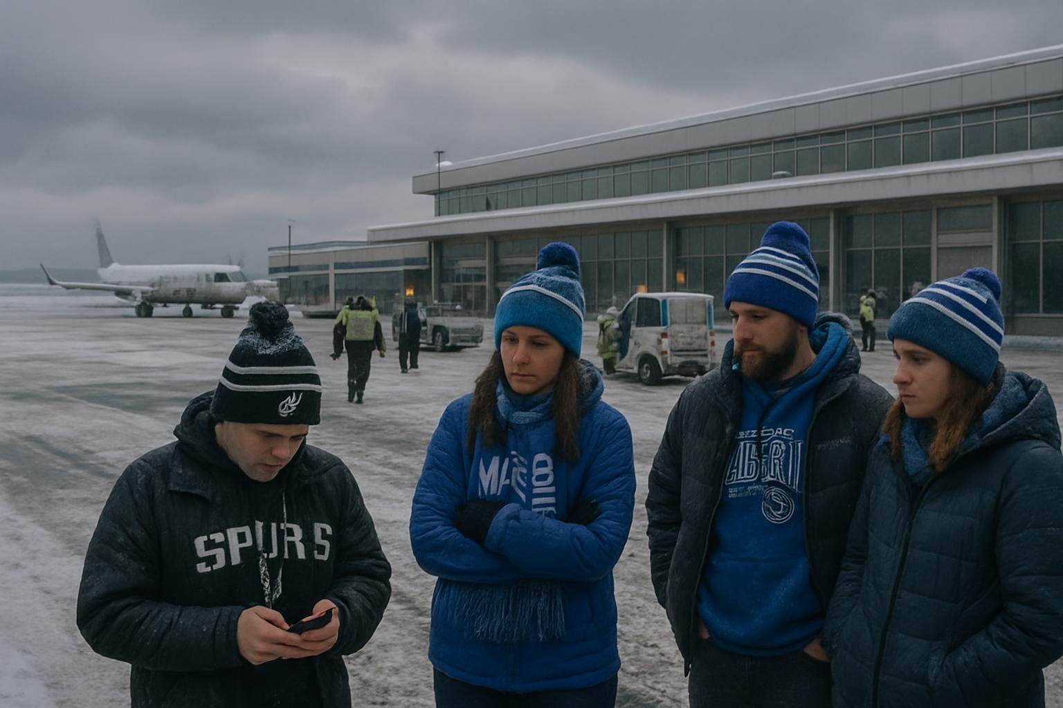 le match entre les san antonio spurs et orlando est une nouvelle fois reporté suite à un problème d'avion après une tempête de neige.