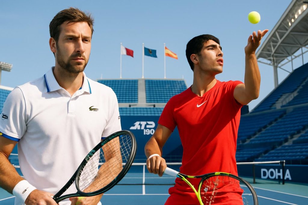 arthur rinderknech rencontrera carlos alcaraz, récent vainqueur de l'open d’australie, au premier tour de l'atp 500 de doha pour un duel prometteur.