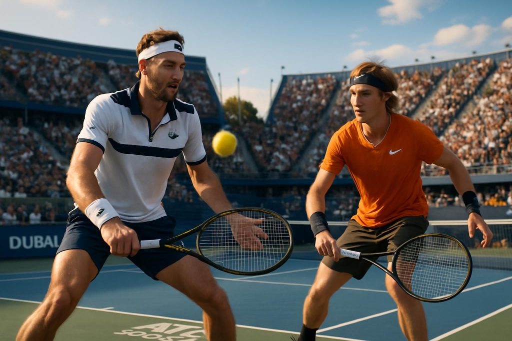 arthur rinderknech s'incline en quarts de finale de l'atp 500 de dubaï face à andrey rublev, mettant fin à son parcours dans le tournoi.