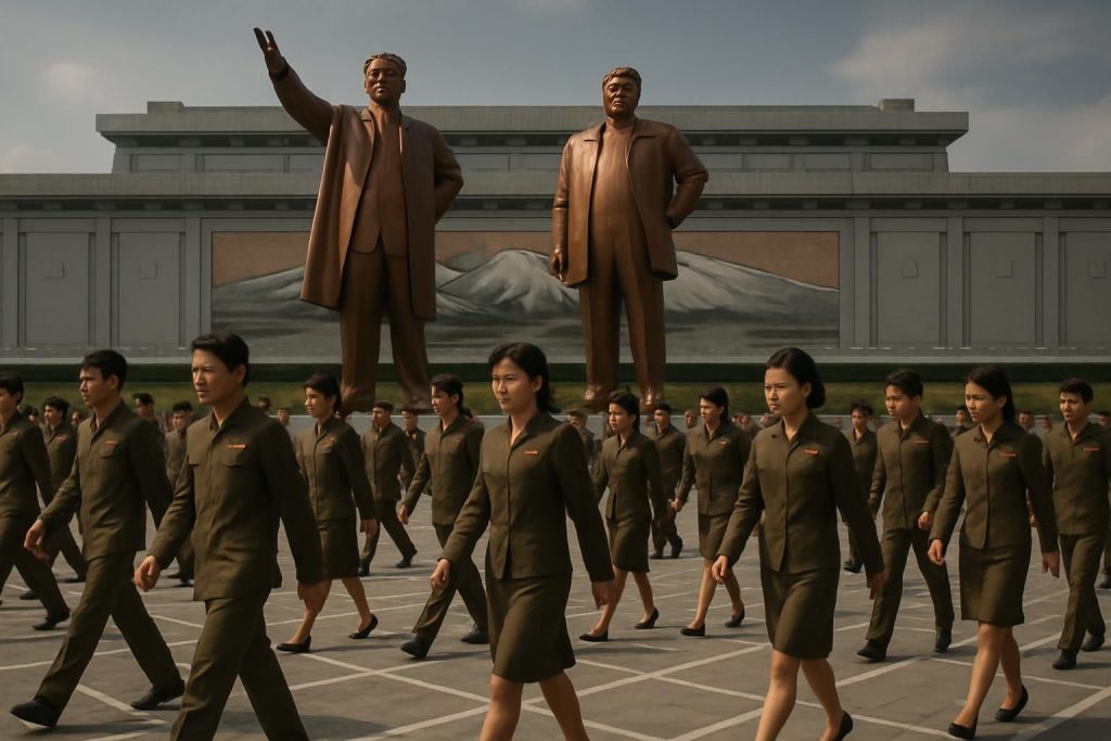 découvrez comment, en corée du nord, la population suit le rythme strict imposé par la dynastie kim, chacun cheminant selon les règles établies dans ce régime unique.