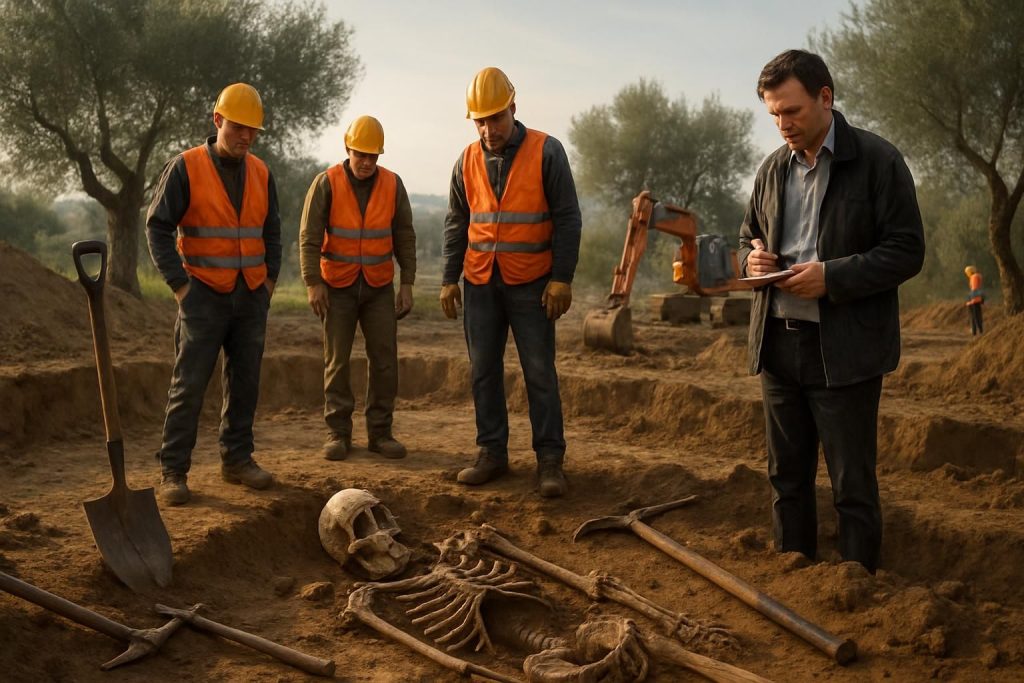 une découverte macabre sur un chantier dans le sud de la france mène à l'ouverture d'une enquête après la mise au jour d'ossements humains. suivez les développements de cette affaire mystérieuse.