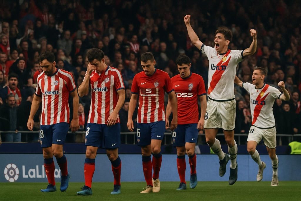 l'atlético de madrid subit une déroute cuisante face au rayo vallecano en liga, avec une performance décevante qui compromet leurs ambitions.