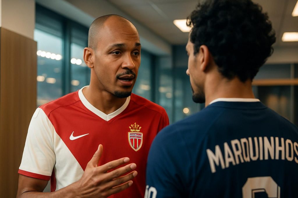 fabinho, ancien joueur de l'as monaco et actuellement milieu à al-ittihad, salue le niveau exceptionnel de marquinhos avant le match monaco-paris sg.