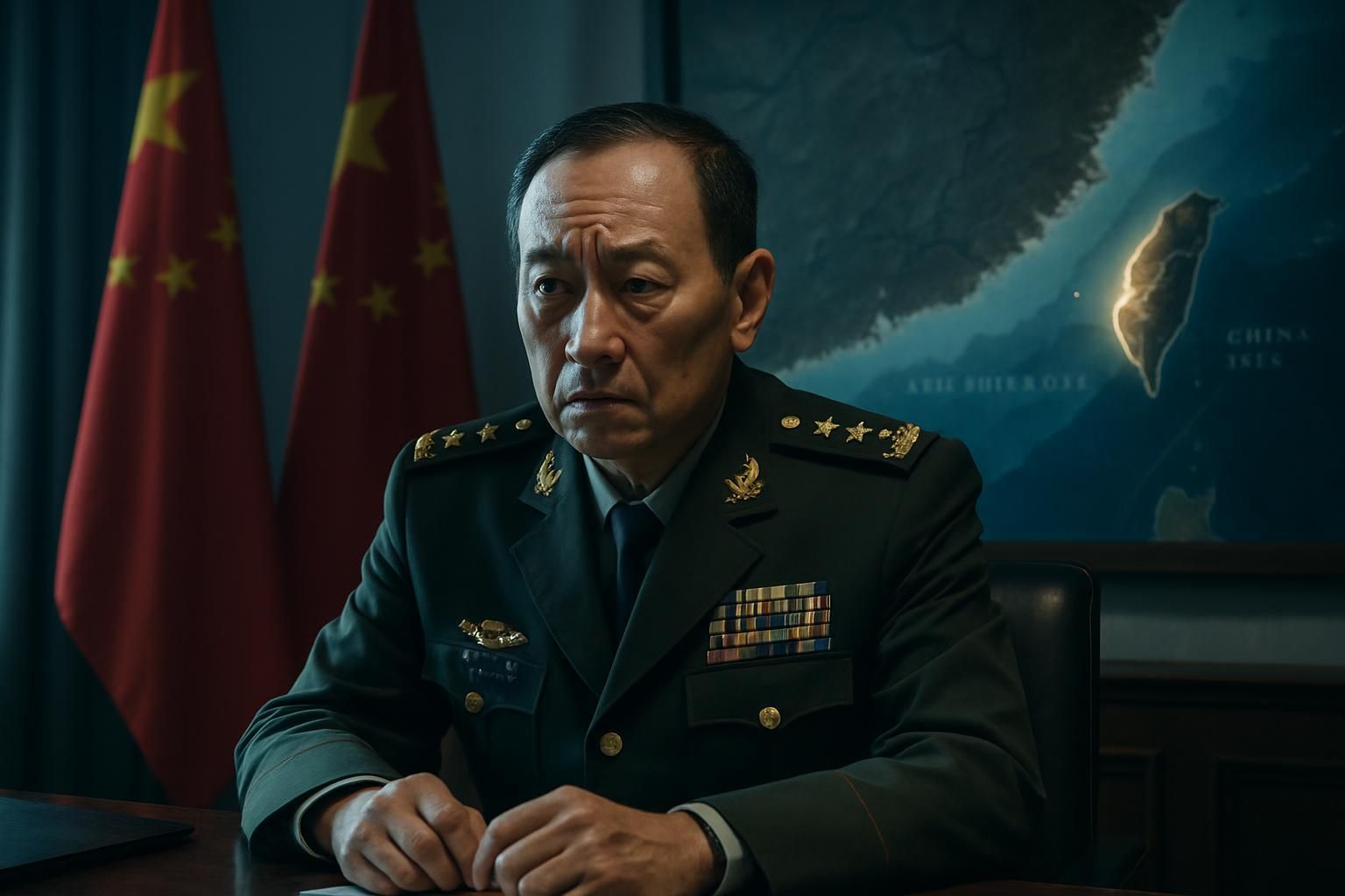 analyse géopolitique de la destitution du chef de l'armée chinoise et ses implications potentielles pour taïwan, entre tensions régionales et opportunités stratégiques.