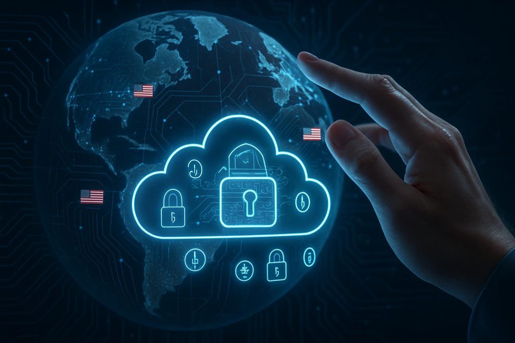 analyse des enjeux géopolitiques liés à la sécurité des données stratégiques hébergées sur des clouds américains, et réflexion sur la nécessité de repenser leur protection face aux défis technologiques actuels.