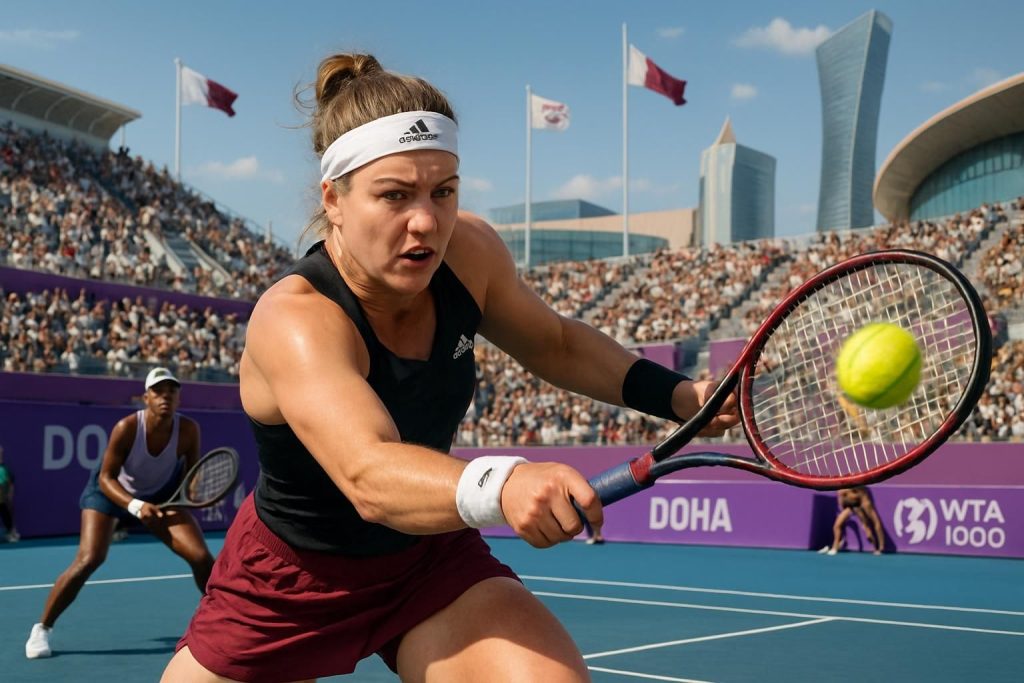 revivez la finale spectaculaire du wta 1000 de doha où karolina muchova affronte victoria mboko dans un duel intense et passionnant.