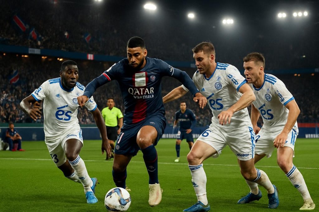 malgré une infériorité numérique, le psg s'impose face à strasbourg, renforçant ainsi sa position de leader en ligue 1.